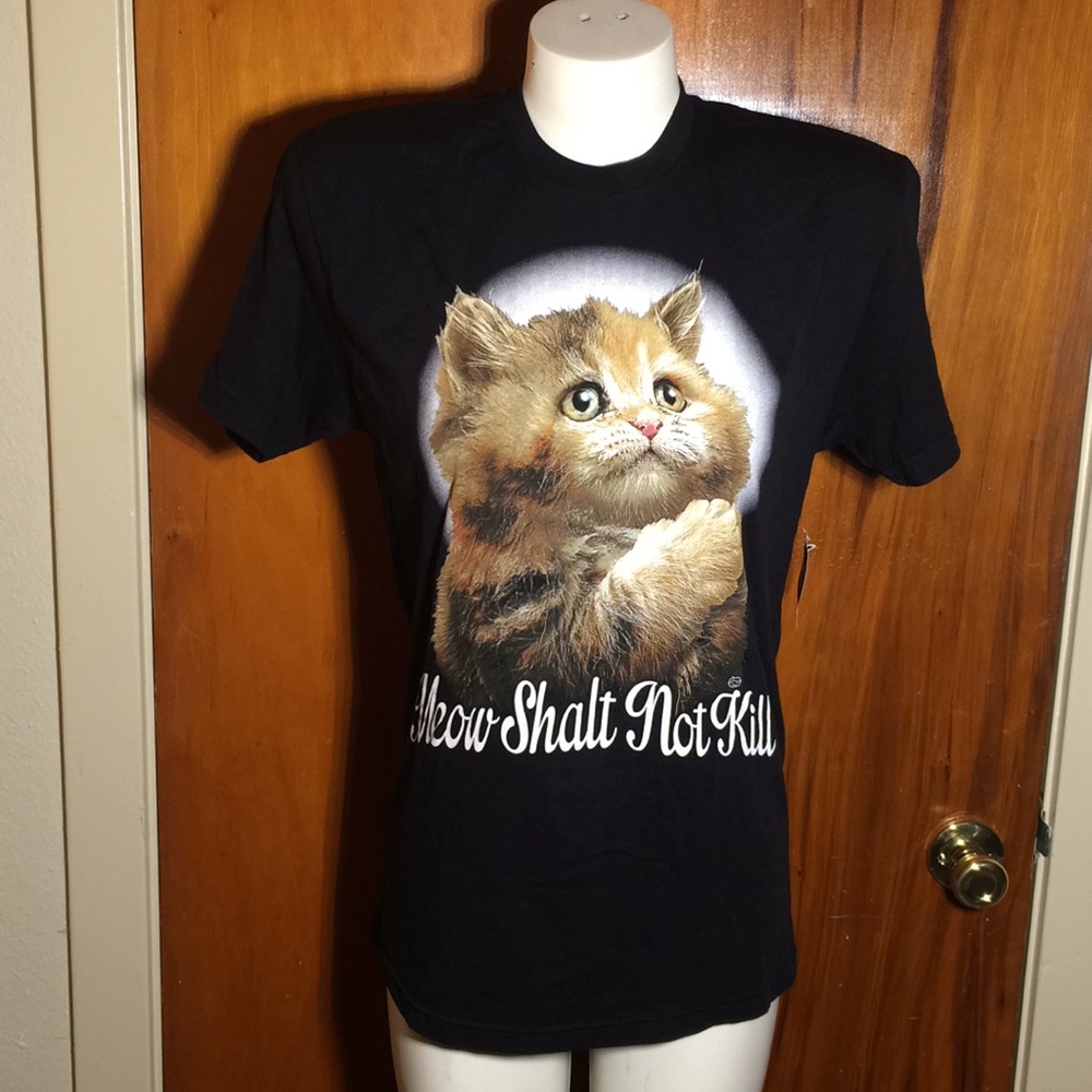 Meow Shalt Not Kill small Tee NWT